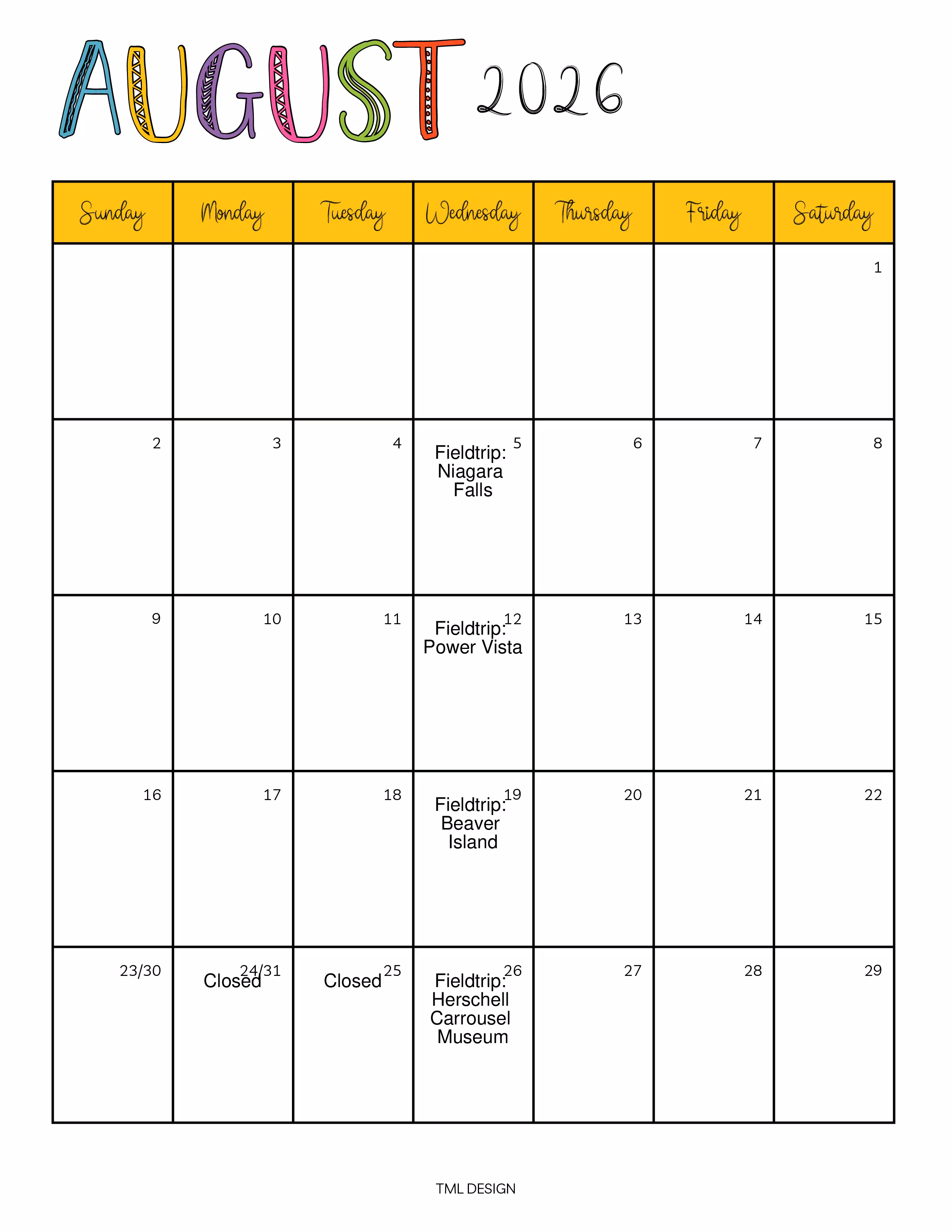 July Calendar