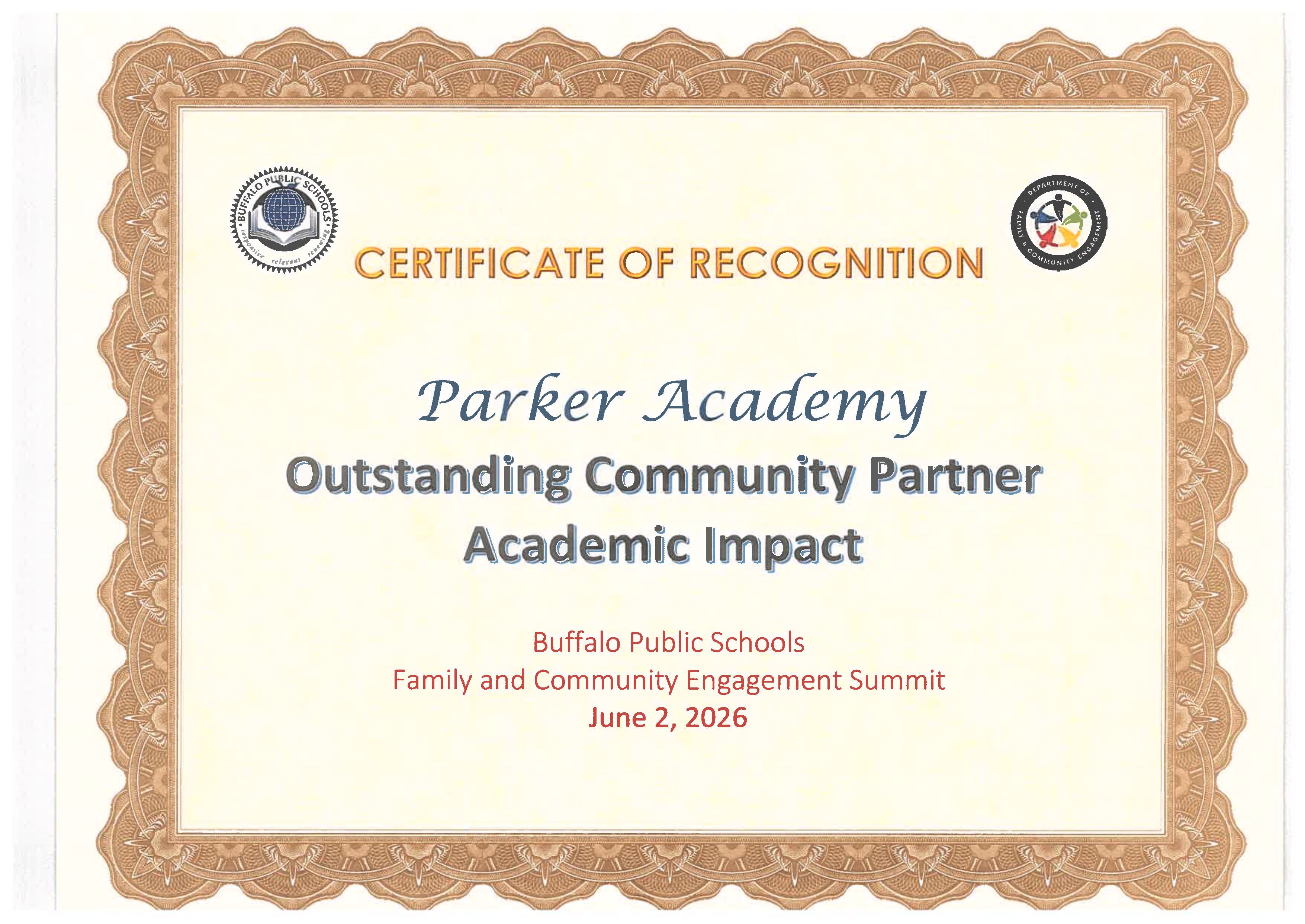 Outstanding Community Partner Academic Impact Award